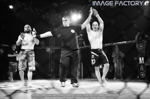 2011-05-07 Milano in the cage 3078 Mixed Martial Arts - 65 kg - Cristian Binda ITA - Matteus Lahdesmaki FIN